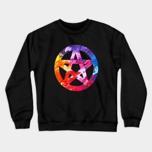 Funky Colorful Pentacle Crewneck Sweatshirt